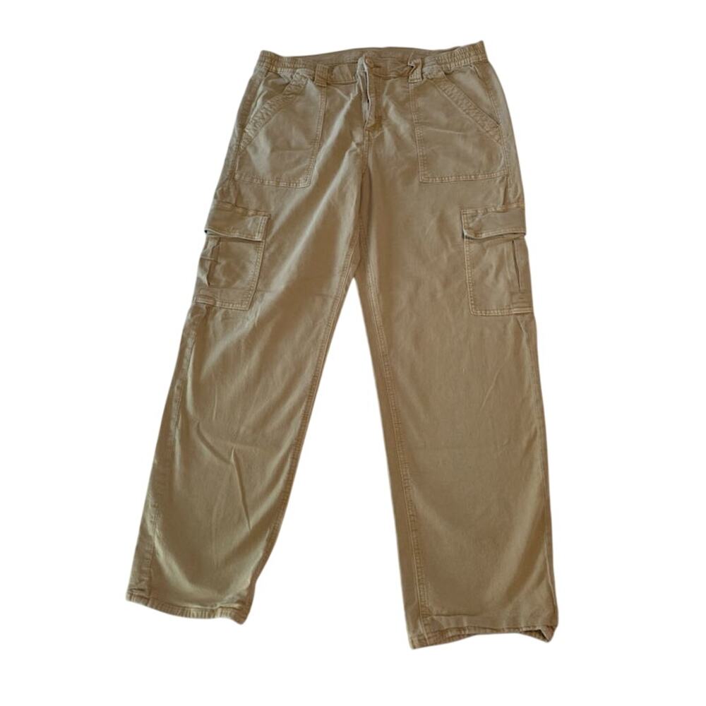 American Eagle Women's Tan Cargo Pants 16 Regular Elastic Waist Comfy Utility